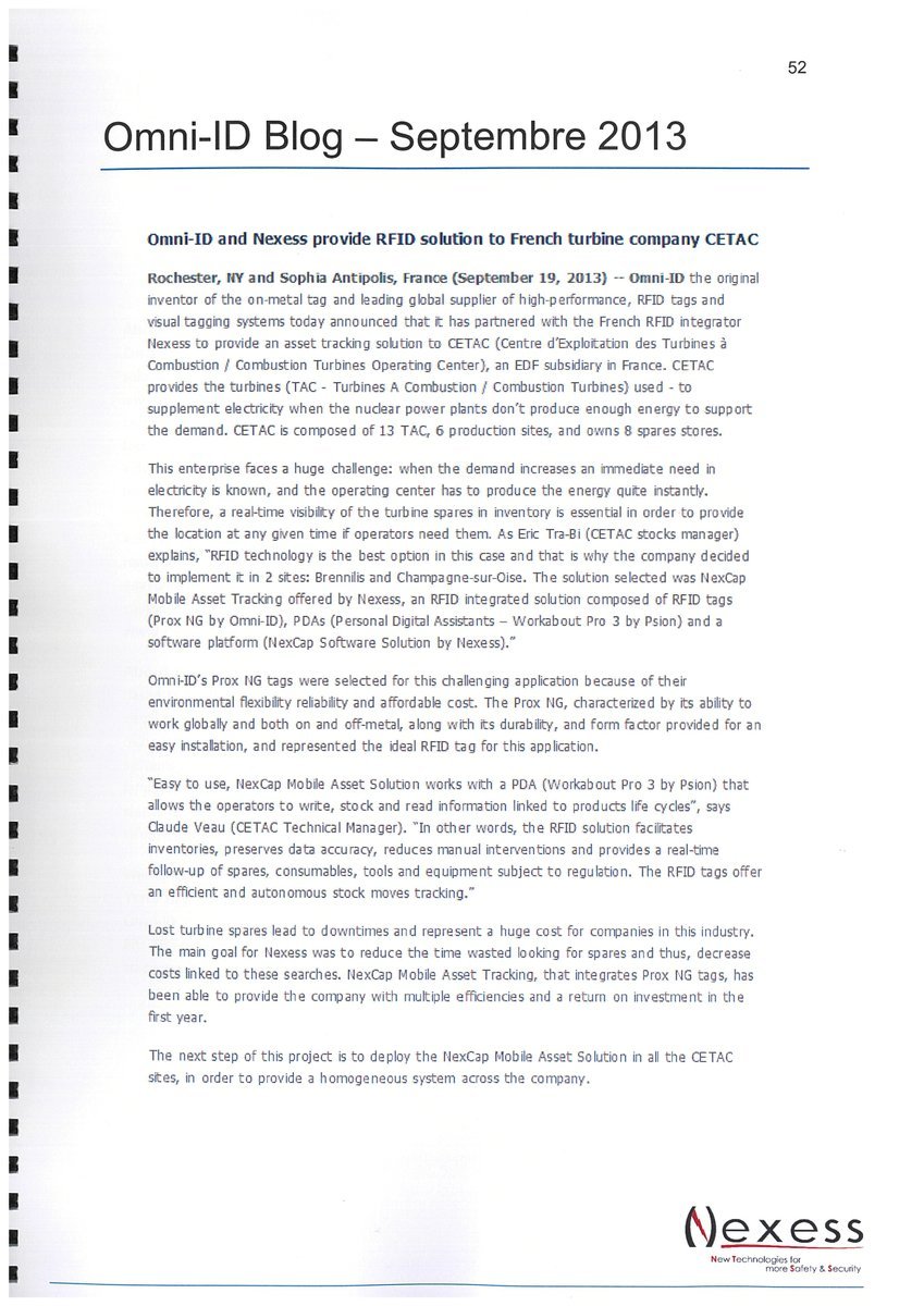 Article de magazine en anglais à propos des solutions NEXESS concernant les turbines CETAC. Magazine article about NEXESS solutions for CETAC turbines.